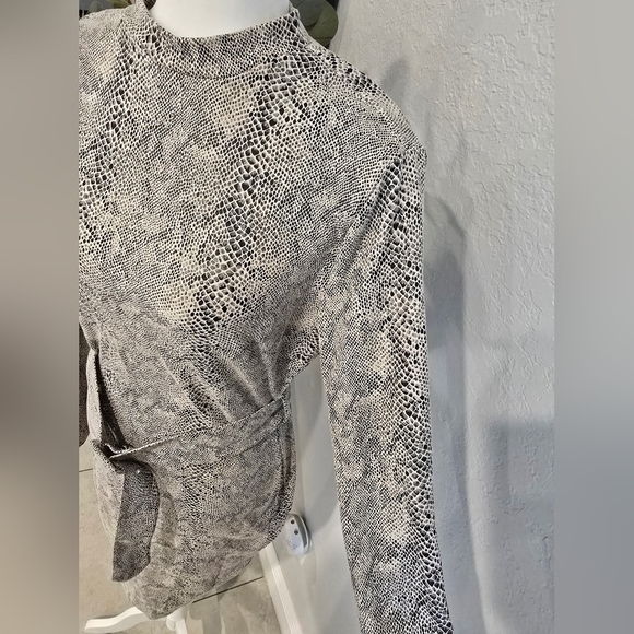 Snakeskin Print Long Sleeve Dress - Picture 4 of 9